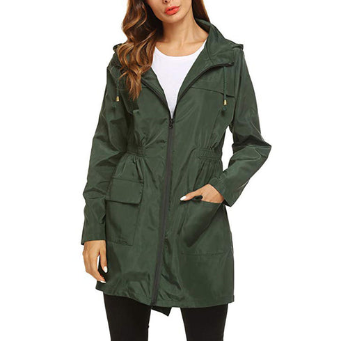 Outdoor Jacket  Waist Hooded  Lightweight Waterproof Raincoat Jacket - ROUTINE FASHION